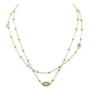 NWT Kinsley Armelle Evil Eye Heart Necklace Delmira Collection